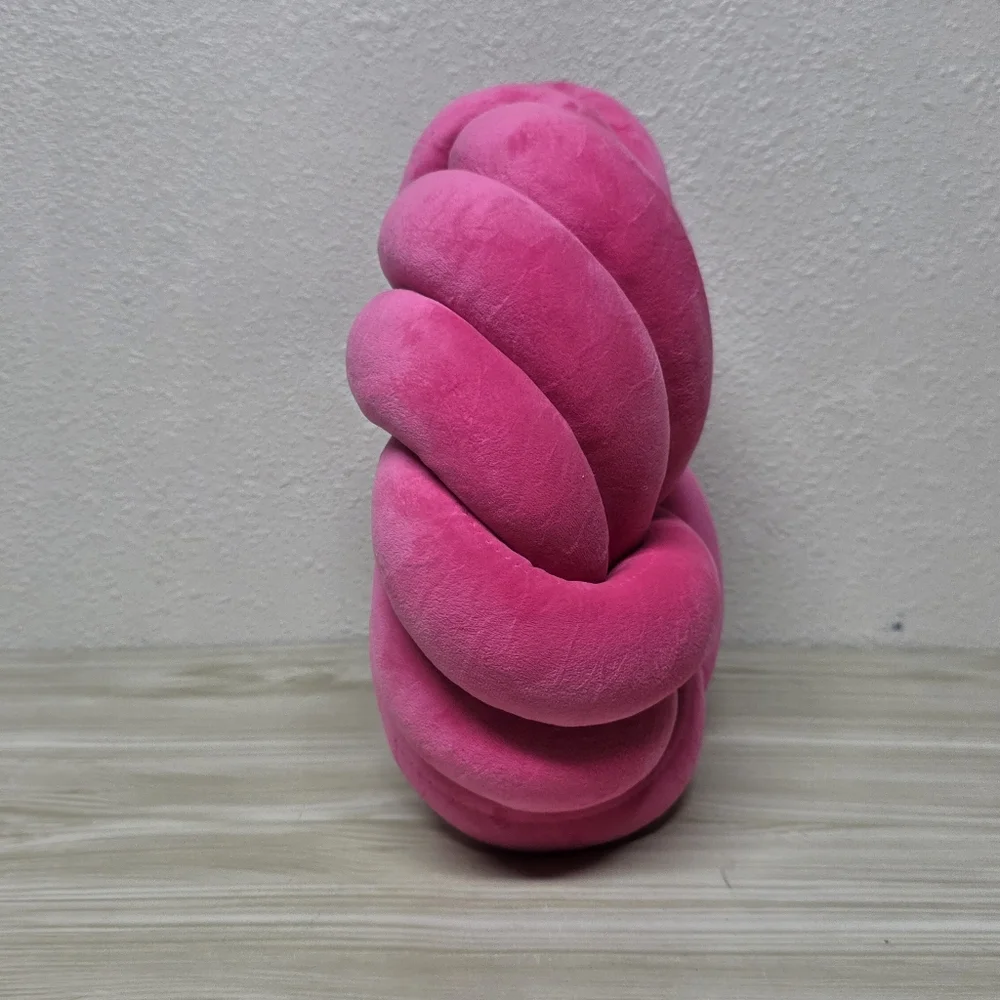 Decorative Tubular Knot Throw Pillow. Pink Bubble Gum, Barbie